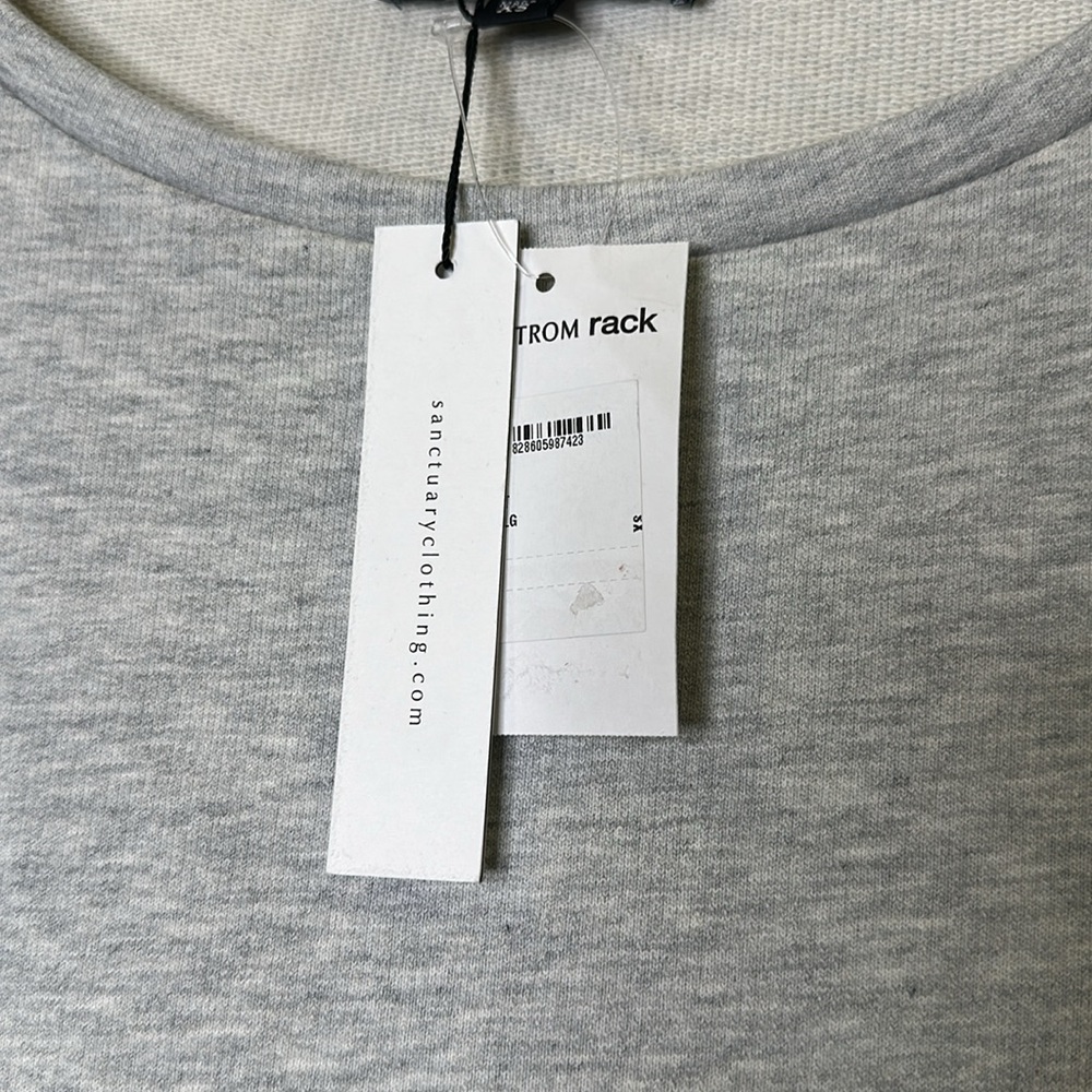 Sanctuary NWT Gray Ruffle Sleeve Top. Size XS - Picture 3 of 3